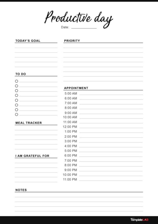 Daily Productivity Planner
