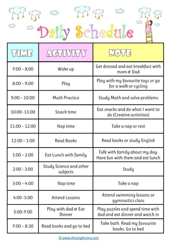 Kids’ Daily Routine Chart